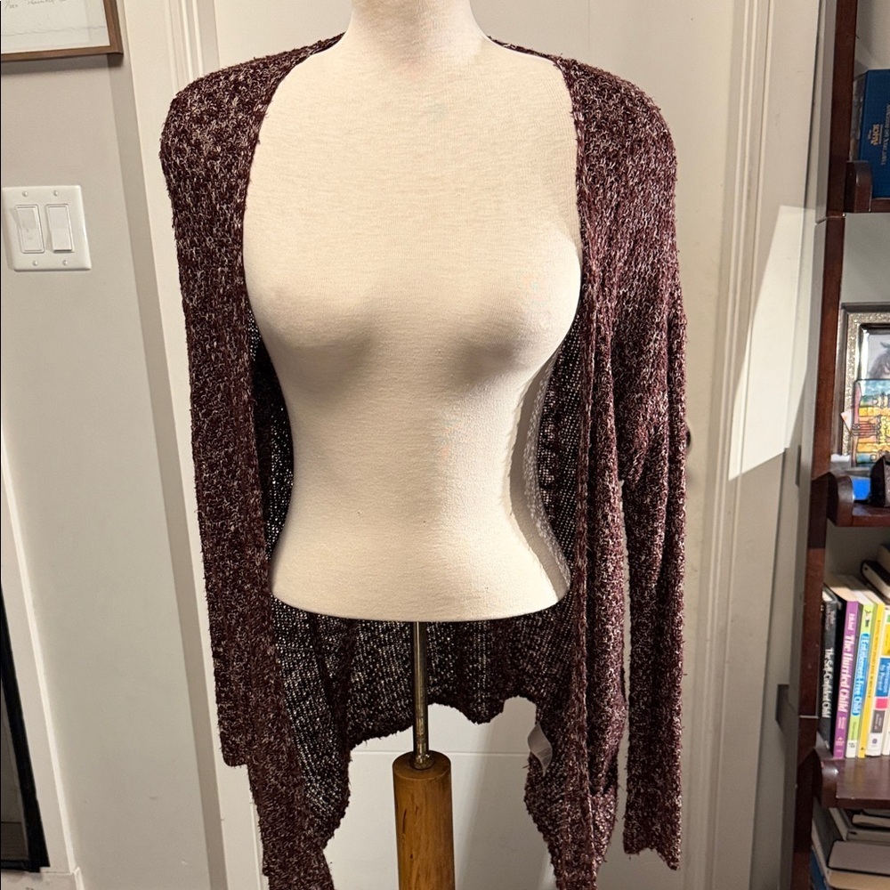 Garage Burgundy Open-Front Cardigan